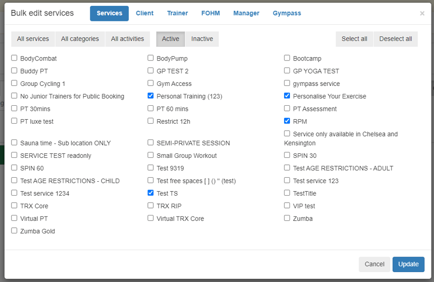 HOW TO BULK EDIT SERVICES